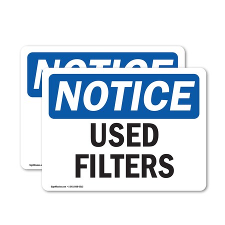 Signmission Used Filters, 14 in W x Rectangle, Vinyl Decal OS-2PACK-NS-D-1014-L-18827